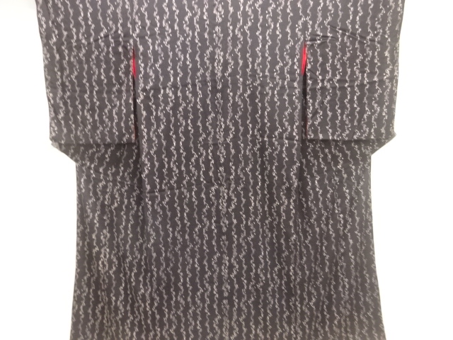 JAPANESE KIMONO / SILK / KINSHA / TAISHO ROMAN STYLE / ABSTRACT STRIPE & PETALS